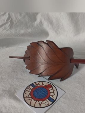 Leather Blowing Leaf Hair Slides - Large
